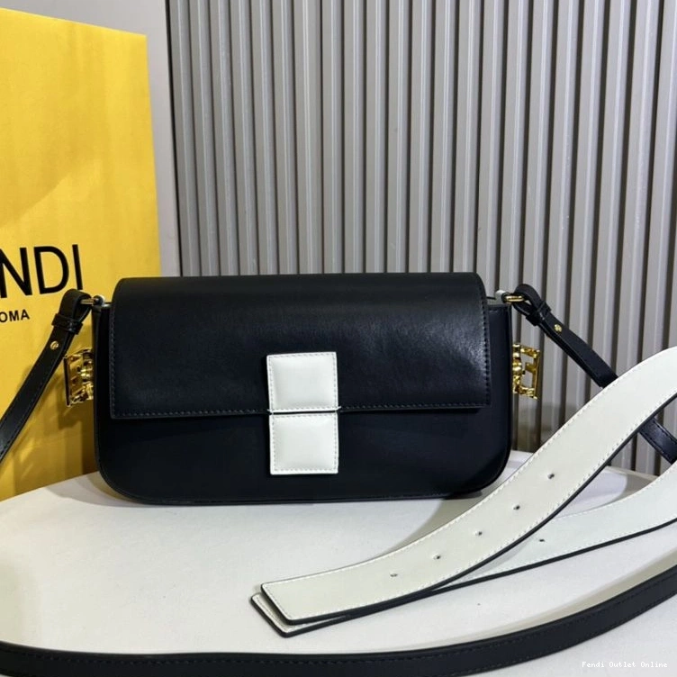 Affordable Bag Black In Twist Leather Medium Fendi Nappa Baguette 0817